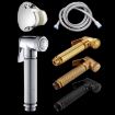 Chrome Multifunctional Women Washers Pressure with Water Stop Nozzle Set - 2