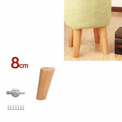 Solid Wood Tilt Sofa Table Leg 8cm Cabinet Chair Foot Pad Wood Color - 1