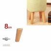 Solid Wood Tilt Sofa Table Leg 8cm Cabinet Chair Foot Pad Wood Color - 2