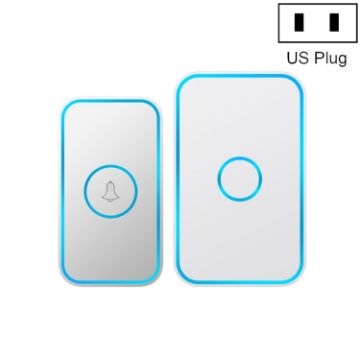 CACAZI A78 Wireless Doorbell, Long-Distance Remote, US Plug, Bright White - 1