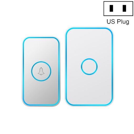 CACAZI A78 Wireless Doorbell, Long-Distance Remote, US Plug, Bright White - 1