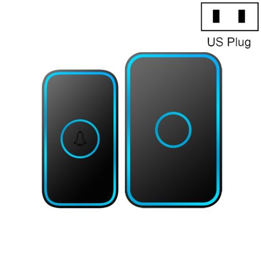 CACAZI A78 Long-Distance Wireless Doorbell, US Plug, Elegant Black - 1