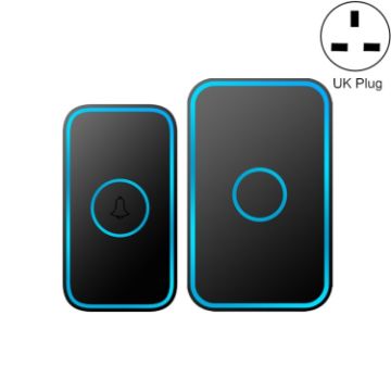 CACAZI A78 Wireless Doorbell, Long-Distance Remote, UK Plug, Black - 1