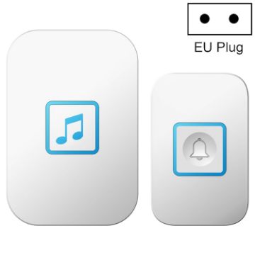 CACAZI A86 EU Plug Wireless Doorbell with Remote Control, White - 1
