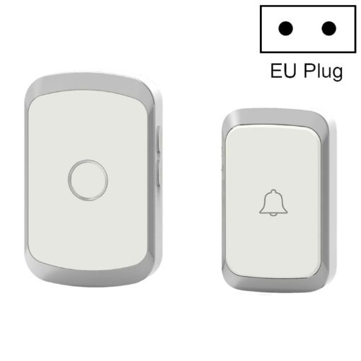 CACAZI A20 Wireless Doorbell EU Plug, Smart Home Digital Music Silver - 1