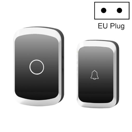 CACAZI A20 EU Plug Wireless Doorbell, Smart Home Digital Music, Black - 1