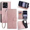 Redmi Note 14S 4G Rose Gold Tree & Deer Embossed Leather Case - 1