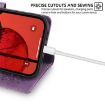 Redmi Note 14S 4G Purple Leather Case - Tree & Deer Embossed Design - 8