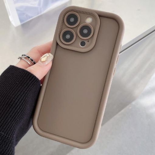 iPhone 16 Pro Shockproof TPU Case - Frosted Coffee Frame, Precise Hole - 1