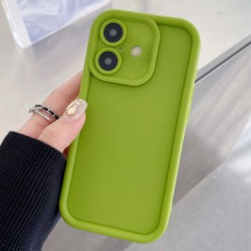 iPhone 16 Plus Shockproof TPU Case - Frosted Fluorescent Green Frame - 1