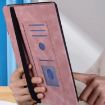 iPad Pro 13 2024 Pink Love Hearts Embossed Leather Tablet Case - 6