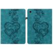 Samsung Galaxy Tab A7 10.4 2020 Green Love Hearts Leather Case - 1