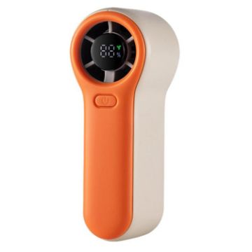 H02 HD Digital Display Mini Handheld Fan - High Speed, Orange - 1