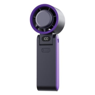 Y19 Smart Ice Compress Folding Handheld Fan - Dark Grey Purple - 1