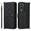 OPPO A5 5G/4G Leather Phone Case with 6-Card Slots & Wrist Strap (Black) - 1