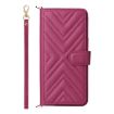 OPPO A5 5G/4G Leather Phone Case with 6 Card Slots & Wrist Strap - Rose Red - 2