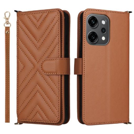 OPPO Reno14 Pro 5G Leather Phone Case with 6-Card Slots & Wrist Strap - 1
