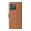 Motorola Edge 5G 2025 Leather Phone Case, 6-Card Slots, Wrist Strap, Brown - 3