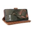 Motorola Edge 5G 2025 Leather Phone Case, 6-Card Slots, Wrist Strap, Brown - 6