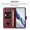 OPPO A5 5G Retro Leather Phone Case, Wine Red, Global Line Splicing - 4