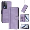 OPPO A5 5G Retro Leather Phone Case, Purple - Global Line Splicing Buckle - 1