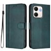 OPPO A5x 5G/4G Retro Leather Phone Case - Dark Green Splicing Buckle - 2