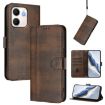 OPPO A5x 5G/4G Retro Leather Phone Case, Brown - Global Line Splicing - 1