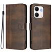 OPPO A5x 5G/4G Retro Leather Phone Case, Brown - Global Line Splicing - 2