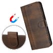 Vivo S30 Retro Leather Phone Case, Brown - Line Splicing Buckle Design - 5