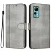 Ulefone Note 14 Retro Leather Phone Case, Grey - Line Splicing Buckle - 2