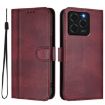 Ulefone Note 20 Pro Retro Leather Phone Case, Wine Red, Line Splicing - 2