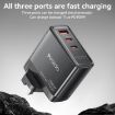 Yesido YC95 PD100W GaN Fast Charger, 2 USB-C & USB-A, UK Plug, Black - 2