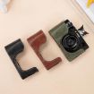 FUJIFILM X100VI Buffalo Texture PU Leather Camera Case with Strap (Black) - 2