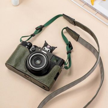 FUJIFILM X100VI Green Buffalo Texture PU Leather Camera Case & Strap - 1