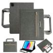 iPad Pro 13 2024 Grey Retro Leather Tablet Case with Zipper Handle - 1