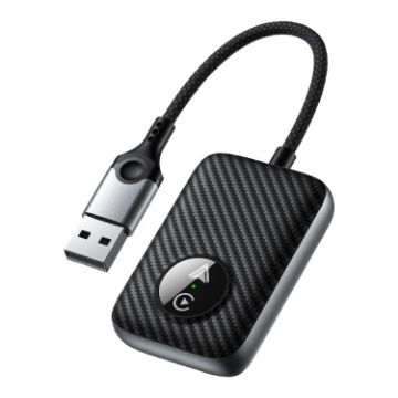 2 in 1 USB Wired/Wireless CarPlay Android Auto Adapter (Black) - 1