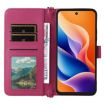 TCL 605/60 SE Leather Phone Case, 6-Card Slots, Wrist Strap, Rose Red - 4
