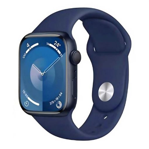 Apple Watch Band 46/49/45/44mm Dark Blue Silicone Sports Strap - 1