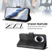 Huawei nova 14 Ultra Retro Leather Phone Case - Black Splicing Buckle - 4
