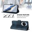 Huawei nova 14 Ultra Retro Leather Phone Case, Dark Blue, Splicing Buckle - 4