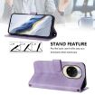 Huawei nova 14 Retro Leather Phone Case, Purple Line Splicing Buckle - 4