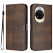 Huawei nova 14 Retro Leather Phone Case, Brown - Line Splicing Buckle - 2