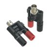 BNC Female to Dual Banana Jack RF Adapter Coaxial Connector 5pcs (Black) - 2