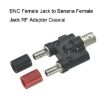 BNC Female to Dual Banana Jack RF Adapter Coaxial Connector 5pcs (Black) - 5