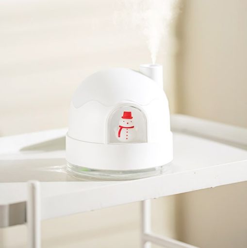 ZAY-H006 Snowman Humidifier Night Light USB Mute Mini Atomizer (White) - 1