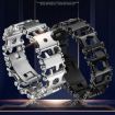 Multifunctional Stainless Steel Outdoor Survival Bracelet for Men - Black - 9