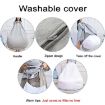 Blue Lazy Sofa Bean Bag Chair Fabric Cover, 70x80cm Size - 6