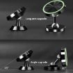 Black Alloy Magnetic Car Phone Holder - Universal Dual Ball Rotating - 4