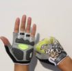 Cycling Shock Absorbing Anti-Slip Half-Finger Gloves, Size M, Yellow - 1