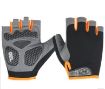 Cycling Shock Absorbing Anti-Slip Half-Finger Gloves, Size M (Black+Orange) - 1